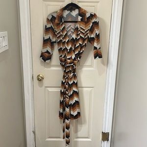 Sandra Angelozzi Geometric design wrap dress